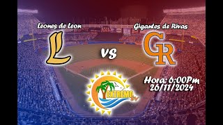 Leones de Leon vs Gigantes de Rivas  LBPN Nicaragua BASEBALL [upl. by Besnard72]