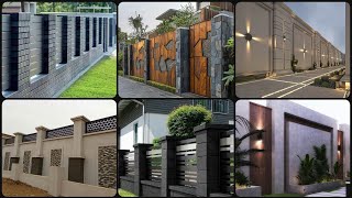 boundary wall design 2024  main Wall designs  wall  new home design boundary wall with gate [upl. by Yelsna]