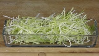 How to Make a Leek Julienne  How to Julienne  Comment Faire une Julienne de Poireaux [upl. by Econah]