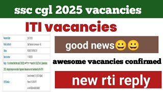 ssc cgl 2025 vacancy income tax inpector vacancy and tax assistant vacancy rti reply [upl. by Leva243]