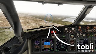 Real 737 Captain  Instrument Scan and Landing Demonstration using the Tobii Eye Tracker [upl. by Eikciv]