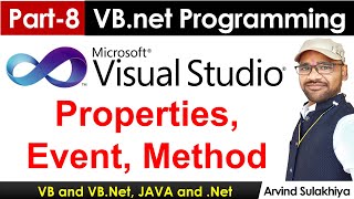 Part8 Beginners Vbnet Tutorial in Hindi Properties Event Method  Visual Studio By Arvind [upl. by Ysset]