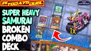 MASTER DUEL  SUPERHEAVY SAMURAI  NEW BROKEN COMBO DECK IN MASTER DUEL [upl. by Onitnerolf]