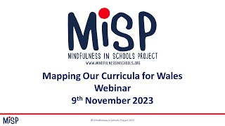 Mapping MiSPs Curricula For Wales  9th November 2023 [upl. by Domenico]