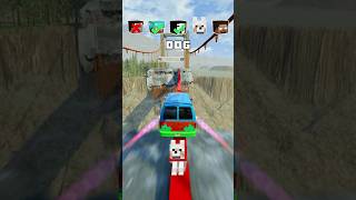 NOOB vs PRO vs HACKER vs HEROBRINE Car Jump Challenge 14 💀 🚗 shorts beamngdrive [upl. by Recneps]