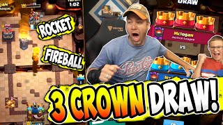 IMPOSSIBLE ROCKET FIREBALL 3 CROWN DRAW in CLASH ROYALE [upl. by Lerad264]