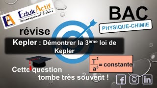 Démonstration de la 3éme loi de Kepler Kepler TerminaleBAC Physiquechimie [upl. by Armstrong]