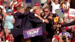 WATCH The moment Trump was shot in right ear at rally [upl. by Sim]