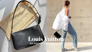 bag review Louis Vuitton Epi Pochette Accessoires 23 [upl. by Kemp]