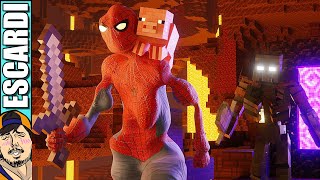 SPIDERPAPU escapa de MINECRAFT  Fandub Español [upl. by Dupuis]