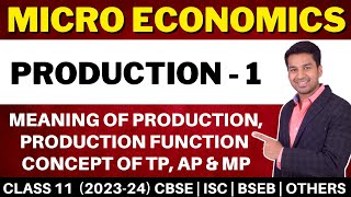 What is Production  TP AP amp MP   Production  1  Class 11  Micro Economics  CA Parag Gupta [upl. by Ynnaffit322]