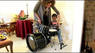 Beginner Drum Lesson for Toddler to Play Along [upl. by Airitak]