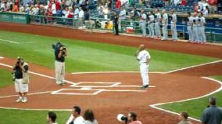 Pirates 3rd Base Coach Tony Beasley SINGS the National Anthem  PNC Park [upl. by Clementis]