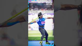 Olympics 2024 Neeraj Chopra enters Javelin Throw final at Paris 2024 with massive throw shorts [upl. by Ehtiaf]