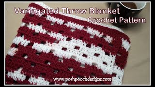 Variegated Throw Blanket Crochet Pattern crochet crochetvid [upl. by Ahtikal744]