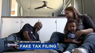 Scammers try to steal familys 10K tax refund by filing early online [upl. by Aliemaj]