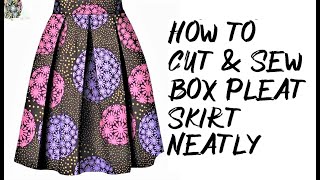 How to cut and sew box pleat skirt  Detailed tutorial  AmazingSewingCorner [upl. by Jakob776]