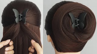 Prom Hairstyle With Butterfly Claw Clip  Latest Hairstyle For Ladies  Easy amp Simple Hairstyle [upl. by Wallie680]