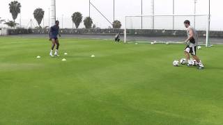 Striker Specific Finishing Drill  TFP Pre Season Football Camp [upl. by Anoirb]