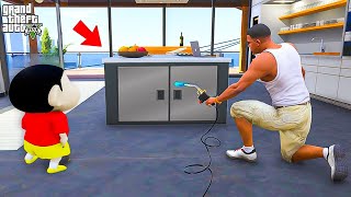 Shinchan amp Franklin Found Secret Underground Bunker Under Franklin House Inside in GTA 5 Telugu [upl. by Swihart]