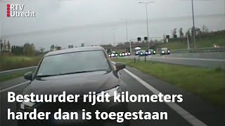 Met een snelheid van boven de 200 kilometer per uur rijden terwijl het regent  RTV Utrecht [upl. by Nidorf361]