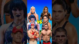 WWE VS UFC  John Cena Rhea Ripley Tiffany Stratton vs Ronda Rousey Amanda Nunes Khabib  💥😈🤬 [upl. by Anisirhc570]