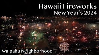 Hawaii Fireworks Show  New Years 2024 [upl. by Aihtniroc]