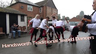 Handsworth Traditional Sword Dancers perform quotNew Barrackquot at Bromyard Folk Festival 2024 [upl. by Enyawad]