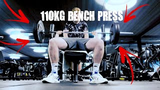 110KG BENCHPRESS💪🥵Groeiemorgen 2 [upl. by Hanschen186]