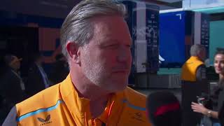 Zak Brown post race interview  British Grand Prix 2024 [upl. by Eyllek857]