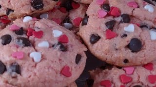 Valentines day Strawberry Chocolate Chip Cookies with yoyomax12 [upl. by Llenram134]