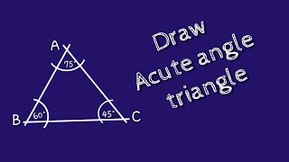 How to draw an acute angle triangle with protractor shsirclasses [upl. by Ameluz440]