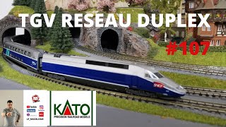 107 KATO K101529 TGV RESEAU DUPLEX SNCF train électrique modelisme ferroviaire echelle N diorama [upl. by Gilbart]