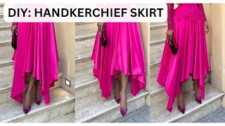 DIYHow to cut and sew TRENDY Handkerchief Flare skirt Easiest sewing methods [upl. by Olin]