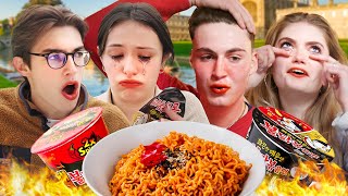 Cambridge Students try Korean Fire Noodles [upl. by Ilbert]