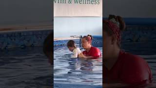 My 18 month old learns to swim She is a future Olympic swimmer [upl. by Ardnuasal]