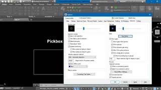 Aula 53  Configuração do Pickbox Quadradodo cursor do Mouse e Auto Snap Size na tela do AutoCAD [upl. by Applegate]
