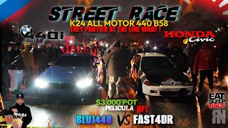 STREET RACE 440 F32 VS ALL MOTOR K24 CIVIC YOU WONT BELIEVE WHAT THEY DID” CLEAN OR JUMP HEATED [upl. by Tiphani]