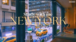 3HOUR STUDY WITH ME 🚕  Pomodoro 5010  🎵 Calm LOFI Music Music ver in New York City [upl. by Kalil]