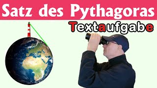 Satz des Pythagoras  Textaufgaben – Leuchtturm [upl. by Indira]