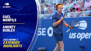 Gael Monfils vs Andrey Rublev Extended Highlights  2023 US Open Round 2 [upl. by Shirleen]