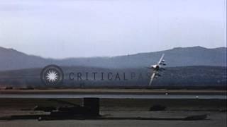 A US Air Force F100 Supersabre jet gets trapped in a quotsabre dancequot and crashes aHD Stock Footage [upl. by Bardo]