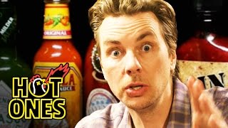 Dax Shepard Does Mental Math While Eating Spicy Wings  Hot Ones [upl. by Ennovart]