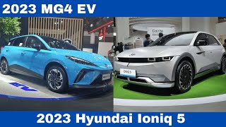 2023 MG4 EV Vs 2023 Hyundai Ioniq 5 Compact Electric Vehicles Comparison [upl. by Annohsak]