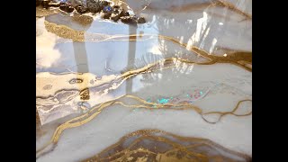 GOLDEN ILLUMINATIONS Epoxy Resin Painting Demo [upl. by Hafeetal]