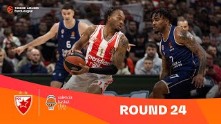 ZvezdaValencia  Round 24 Highlights  202324 Turkish Airlines EuroLeague [upl. by Fabri]