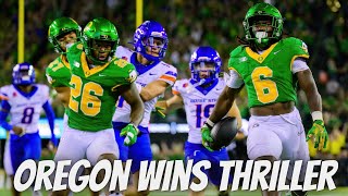 REACTION No 7 Oregon Defeats Boise State in 3734 Thriller  Ducks Dish Podcast [upl. by Tolmach]