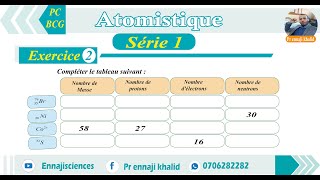 Nombre de protons neutrons électrons exercice 2 série 1 [upl. by Awram]