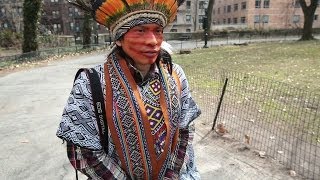 Amazon Native Explores The Streets Of NYC  BBC NEWS [upl. by Keelby279]