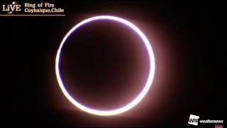 Annular Eclipse Live  26 Febr2017 at Maximum  Coyhaique Chile via Weathernews [upl. by Pembroke]